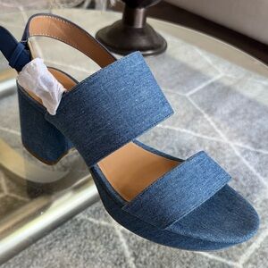 Aerosoles - Camilia Blue Denim Block Heel Sandal - size 11 NWOT